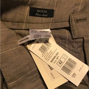 NWT Basler Black Label Wool w Belt Checked Trouser